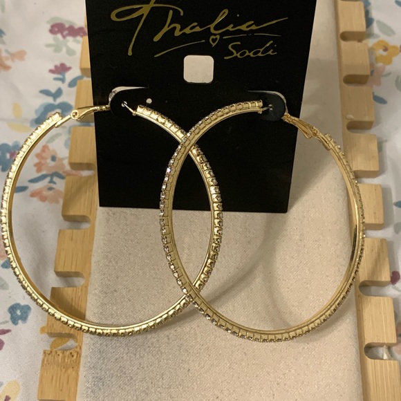 Thalia Sodi Gold and Silver Hoop Earrings - Picture 4 of 4